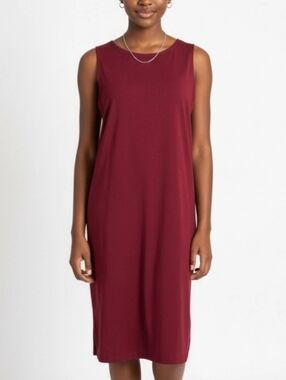 Norma kamali Womens Wine Color Lined Stretch Jersey Dress Sz M Pull Over **READ*